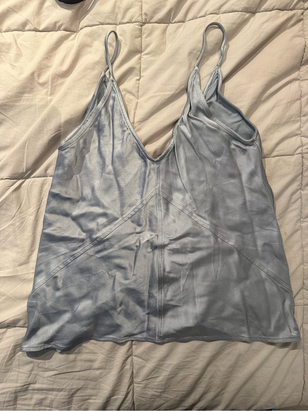 Zara Silver Satin Slip Cami
